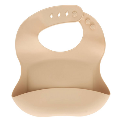 Set Bavaglino e Cucchiaio in Silicone Beige