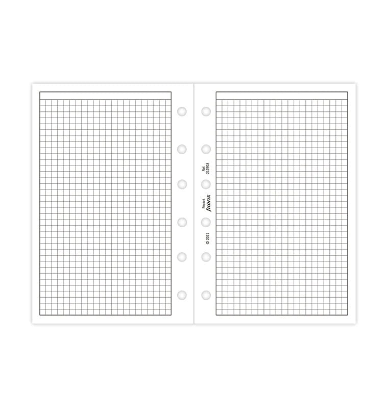 Ricambio Filofax con Fogli a Quadretti 81 x 120 cm - 20 pezzi