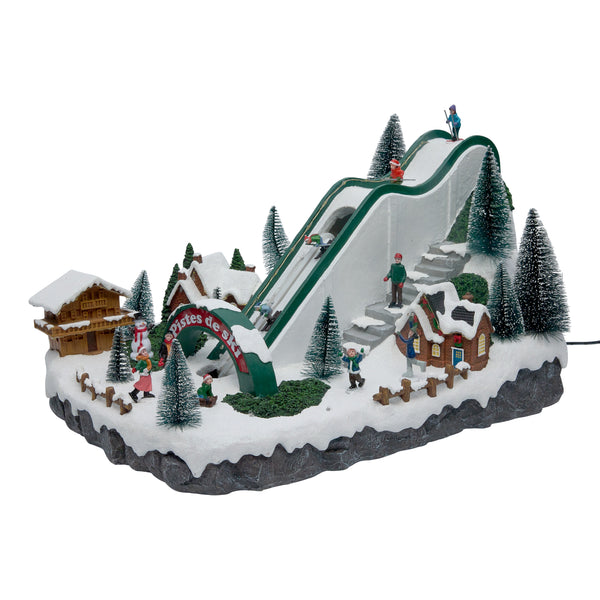 Villaggio di Natale Pista da Sci Multicolor con LED 34 x 50 x 30 cm
