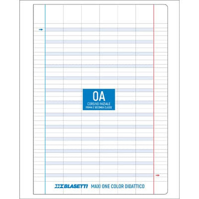 Quaderno Maxi Didattico Rigatura Speciale per Disgrafici Riga A / 100 gr / 18 fogli