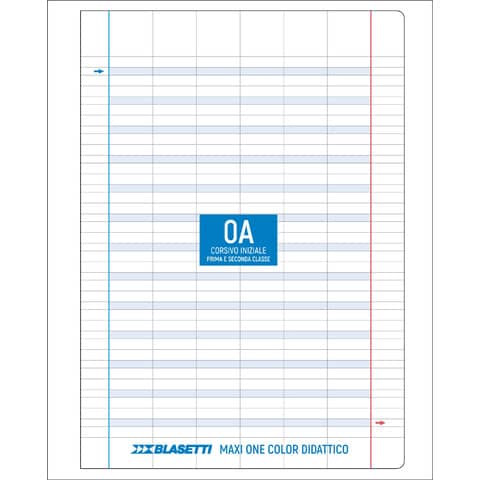 Quaderno Maxi Didattico Rigatura Speciale per Disgrafici Riga A / 100 gr / 18 fogli