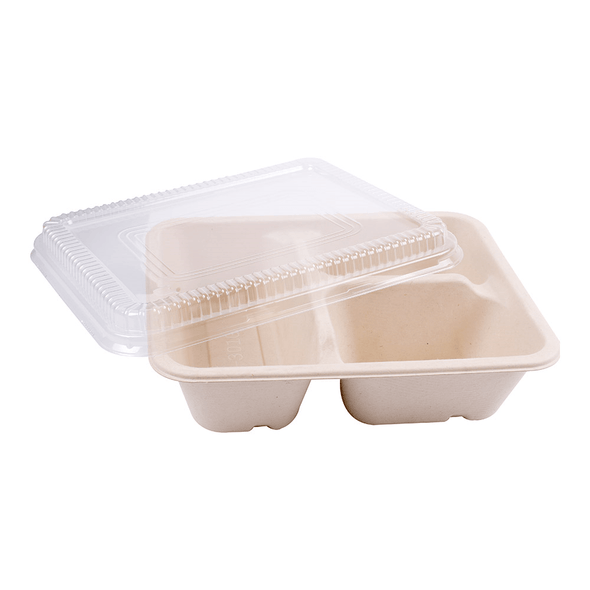 Vassoi a 3 Scomparti con Coperchio in PET 950 ml - 50 pezzi
