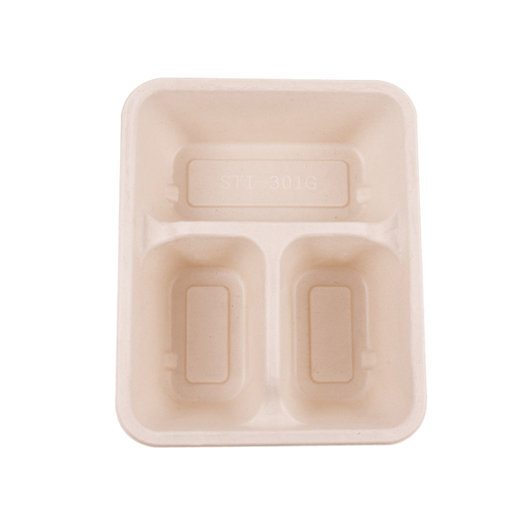 Vassoi a 3 Scomparti con Coperchio in PET 950 ml - 50 pezzi
