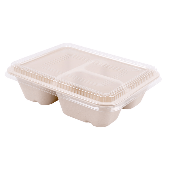 Vassoi a 3 Scomparti con Coperchio in PET 950 ml - 50 pezzi