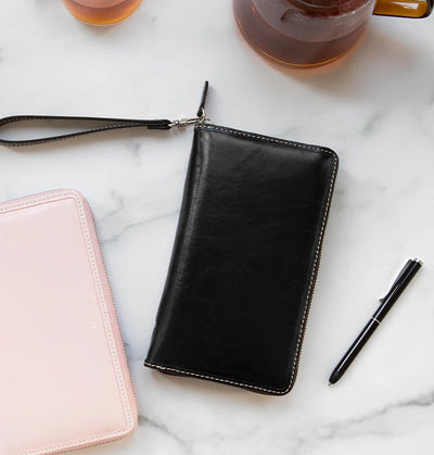 Organizer Filofax Malden Personal Compact con Zip Nero con Planner Annuale non Datato