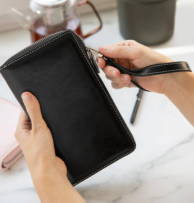 Organizer Filofax Malden Personal Compact con Zip Nero con Planner Annuale non Datato