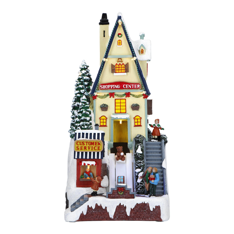 Villaggio Shopping Hall Multicolor con Luci e Movimenti 19 x 17 x 38 cm