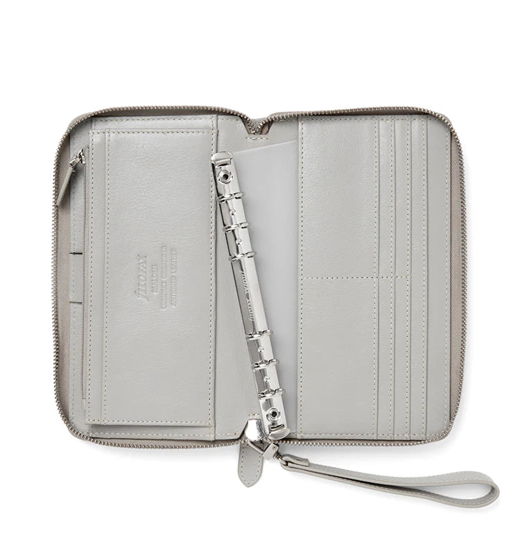 Organizer Filofax Malden Personal Compact con Zip Stone con Planner Annuale non Datato