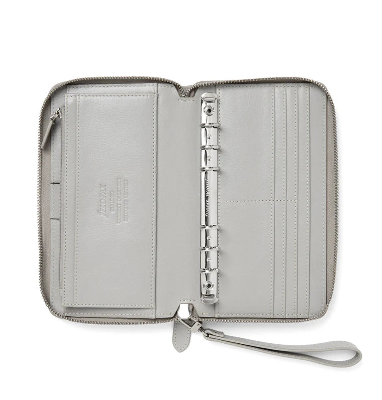 Organizer Filofax Malden Personal Compact con Zip Stone con Planner Annuale non Datato