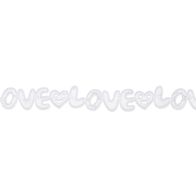 Nastro in Raso Ricamo Love Bianco 23 mm x 5 mt