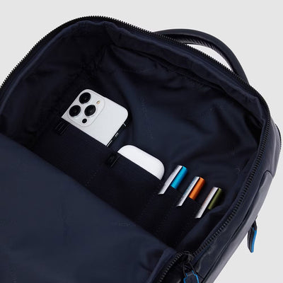 Zaino Piquadro Blue Square con Porta PC 14'' e Ipad® in Pelle Blu