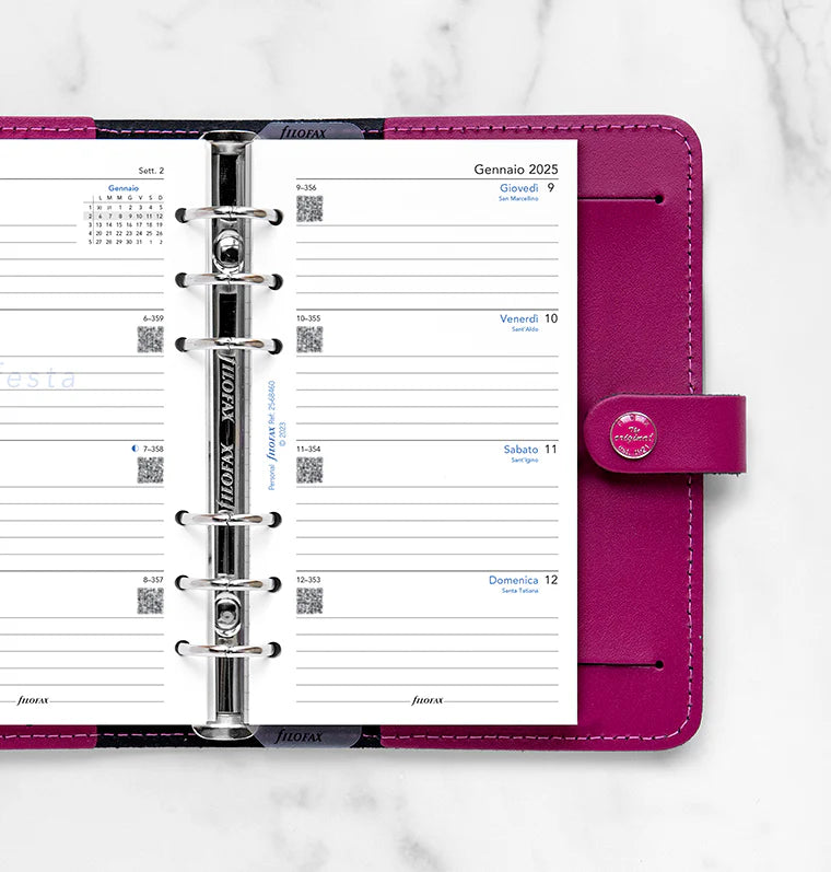 Ricambio Agenda Filofax Settimanale Personal con Righe 2025