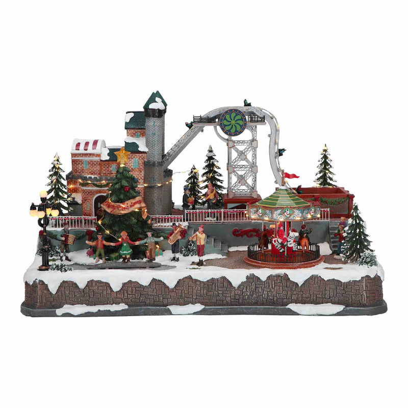 Giostra Parco Divertimenti Multicolor con Luci e Movimenti 62,5 x 45,5 x 41 cm