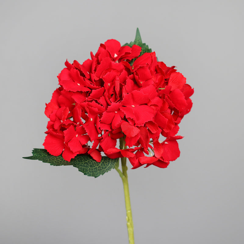 Ramo Ortensia Velluto Rosso 44 cm
