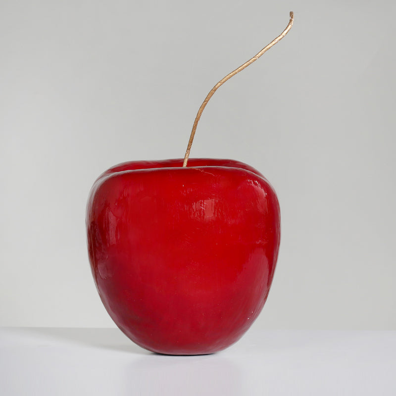 Ciliegia in PVC Rosso con Picciolo Dorato 30 cm