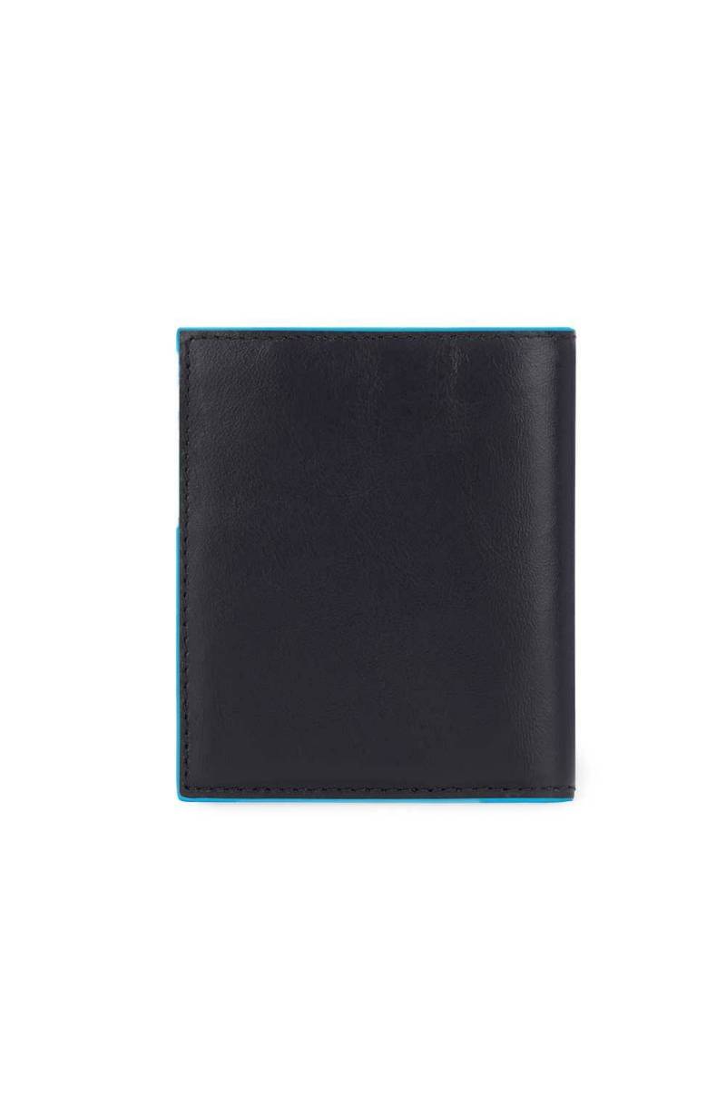 Portafoglio Piquadro Uomo Verticale in Pelle con Porta CC Blue Square Nero