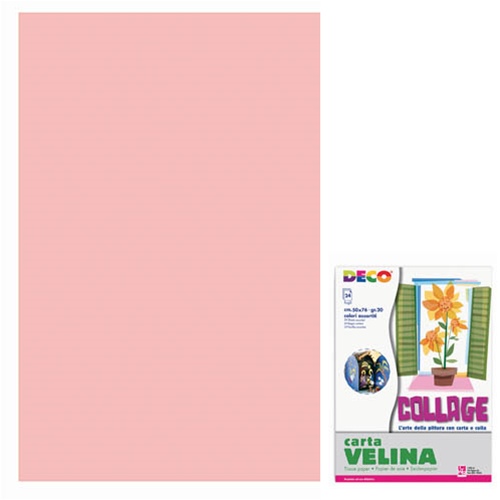 Carta Velina Rosa in Fogli 50 x 76 cm - 24 pezzi