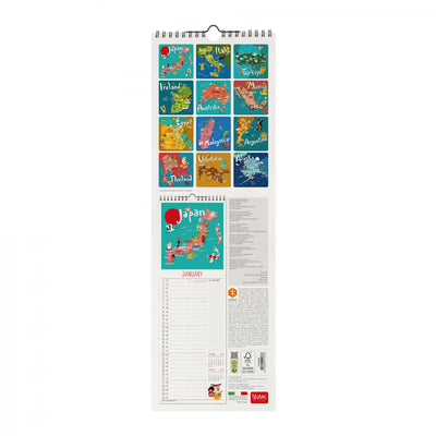 Calendario da Muro 2025 - Let's Travel The World - 16 x 49 cm