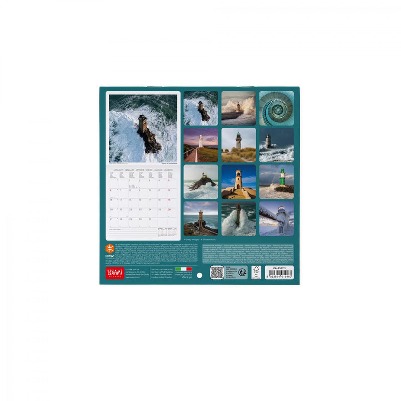 Calendario da Muro 2025 - Lighthouses Of The World - 18 x 18 cm