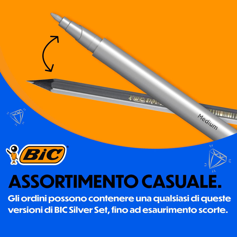 BIC Set di Scrittura Multiuso 7 pezzi Argento