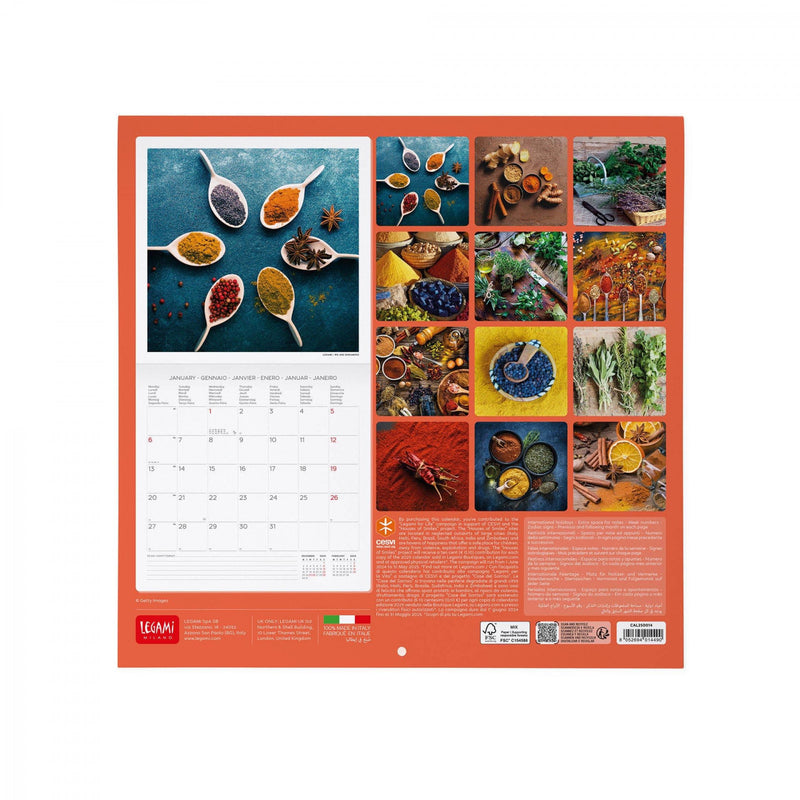 Calendario da Muro 2025 - Herbs & Spices - 30 x 29 cm