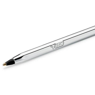 BIC Penna Cristal Silver Nero Punta Medium