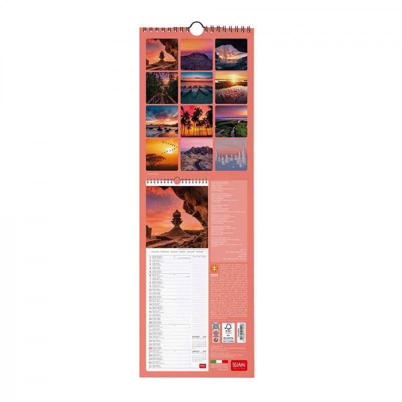 Calendario da Muro 2025 - Sunsets - 16 x 49 cm