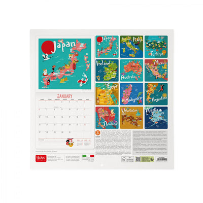 Calendario da Muro 2025 - Let's Travel The World - 30 x 29 cm