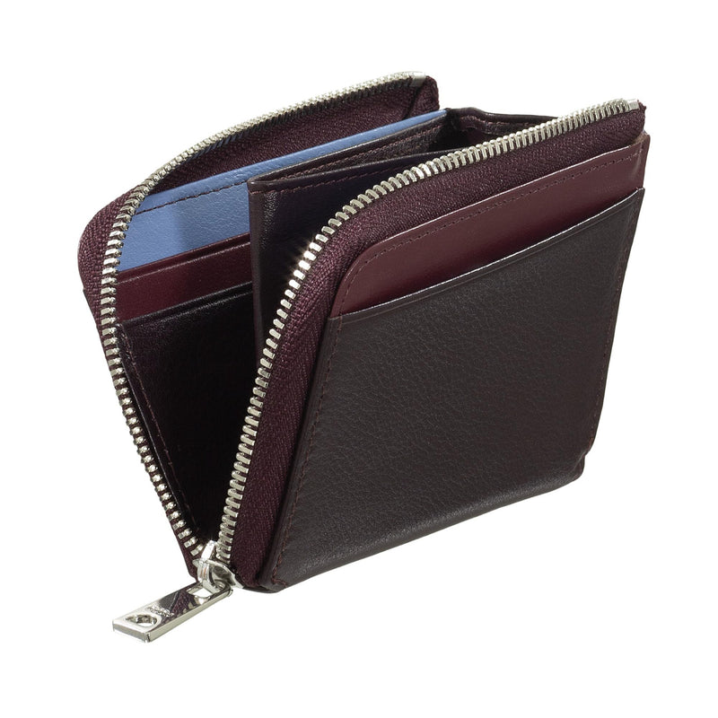 Dudubags Portafoglio Uomo Piccolo in Pelle con RFID Burgundy Scuro