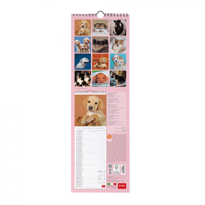 Calendario da Muro 2025 - Puppies - 16 x 49 cm