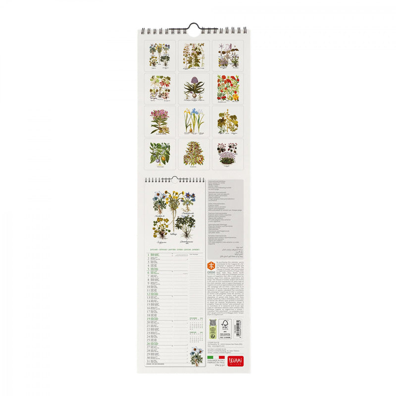 Calendario da Muro 2025 - Herbarium - 16 x 49 cm