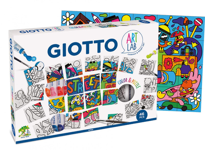 Giotto Art Lab Color & Puzzle Set con 24 Tessere Puzzle e 20 Tempere