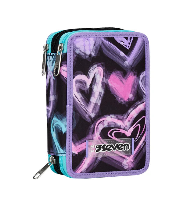 Astuccio 3 Zip Seven Brilliant Heart