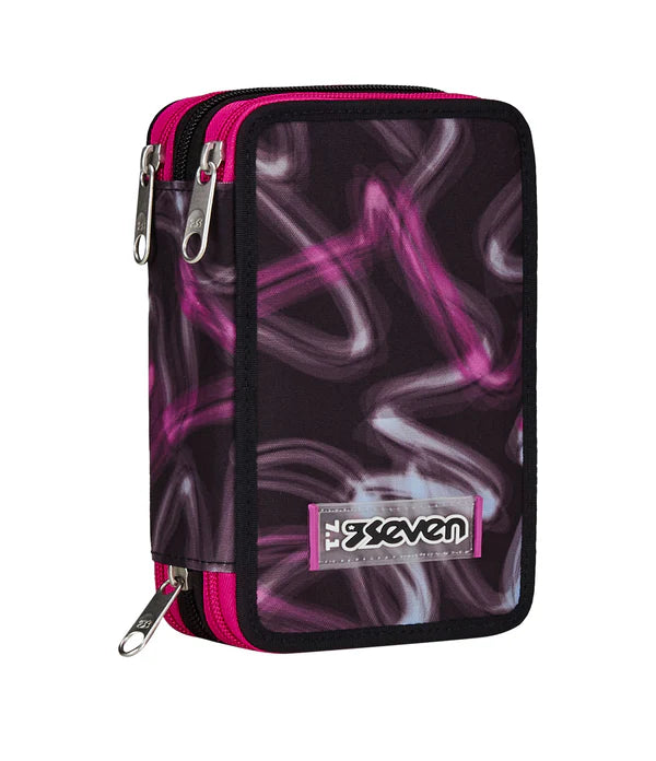 Astuccio 3 Zip Seven Blurred Pink