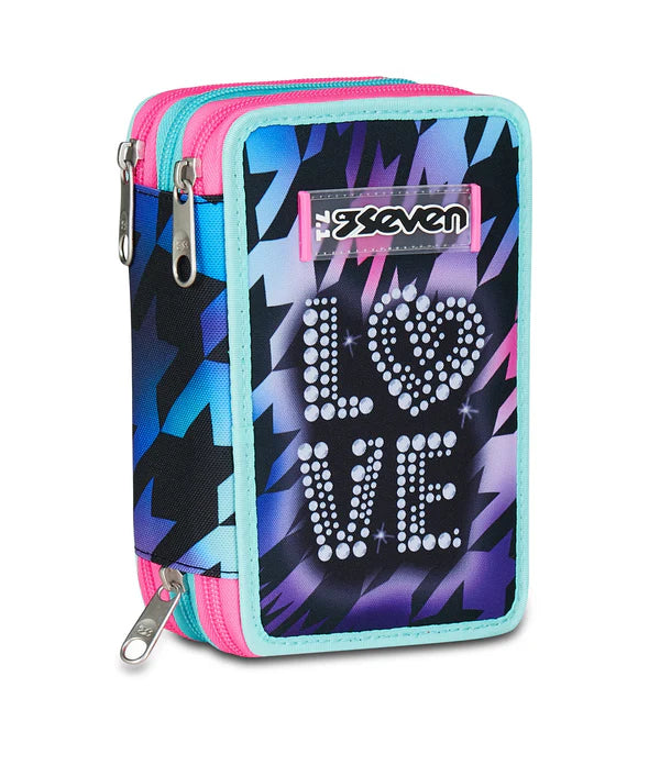 Astuccio 3 Zip Seven Glow Love