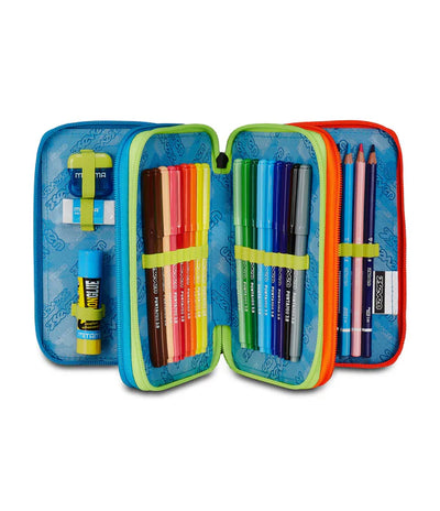 Astuccio 3 Zip Seven Scribbled Flame