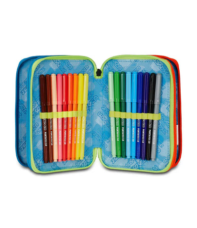 Astuccio 3 Zip Seven Scribbled Flame