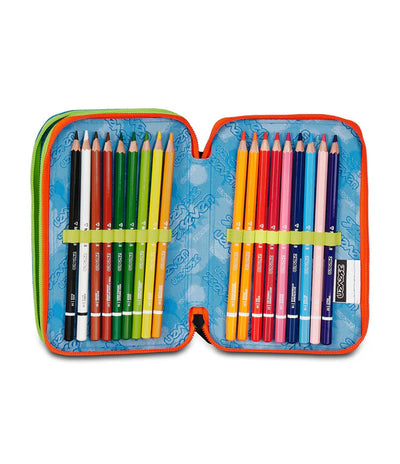 Astuccio 3 Zip Seven Scribbled Flame