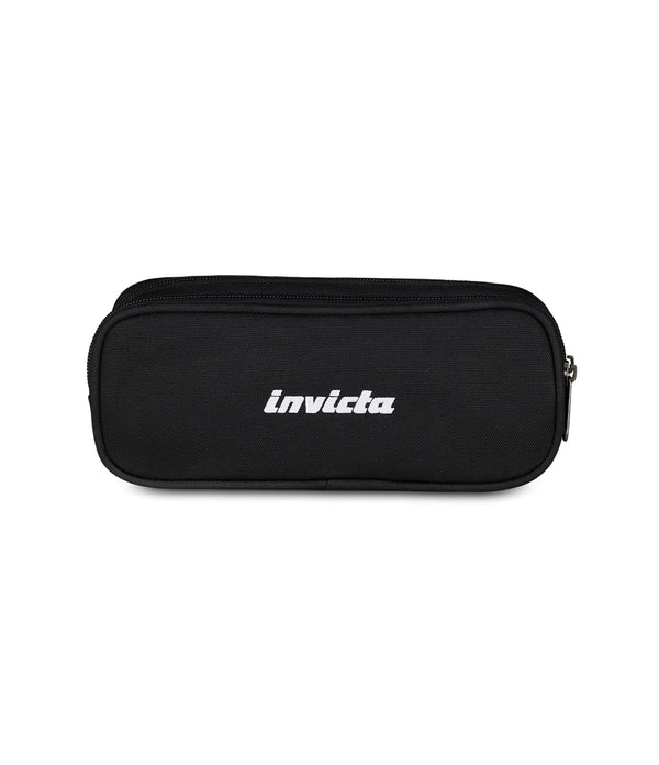 Astuccio 2 Zip Plain in GRS Invicta Pencil Bag Shine Black
