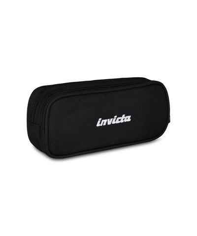 Astuccio 2 Zip Plain in GRS Invicta Pencil Bag Shine Black