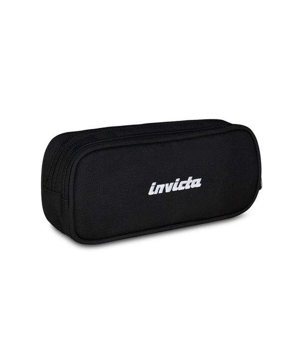 Astuccio 2 Zip Plain in GRS Invicta Pencil Bag Shine Black
