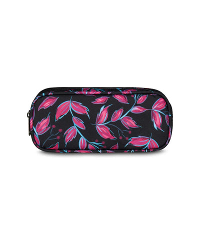 Astuccio 2 Zip Fantasy in GRS Invicta Pencil Bag Pink Leaf