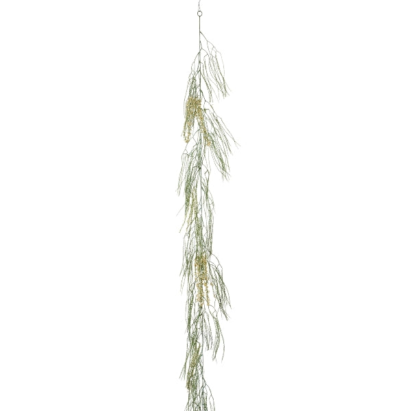 Festone con Bacche Bianco 184 cm
