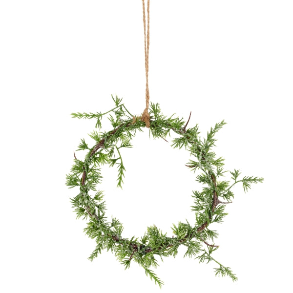 Ghirlanda Cedro Verde Ghiacciato 18 cm