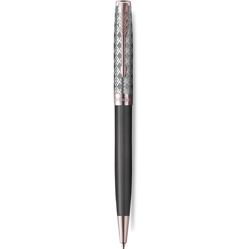 Penna a Sfera Parker Sonnet Metal Grey CT con Punta Media e Inchiostro Nero