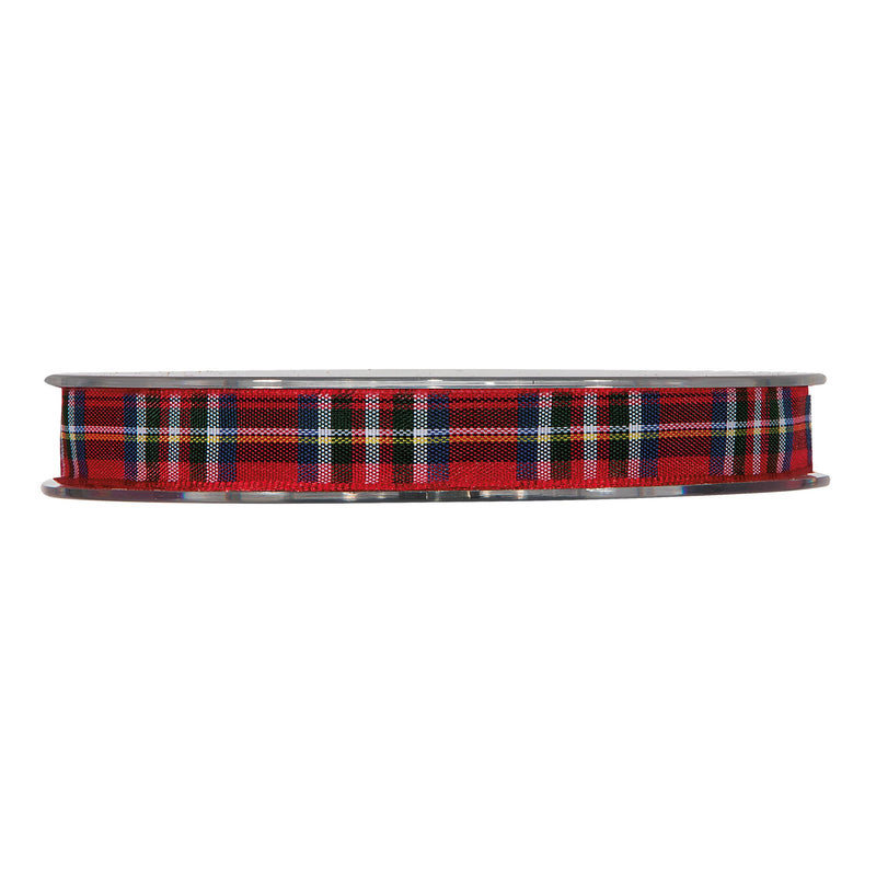 Nastro in Tessuto Tartan 12 mm x 20 mt Rosso