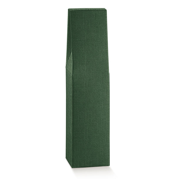 Scatola Porta Bottiglia Seta Verde 90 x 90 x 370 mm