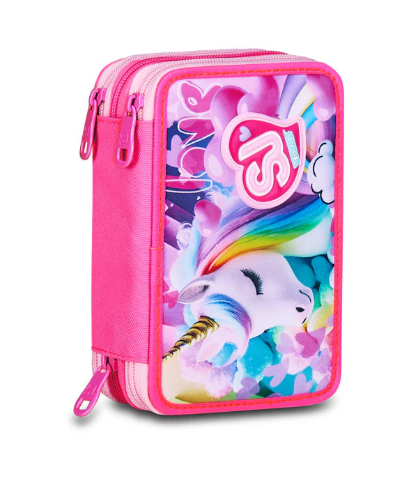 Astuccio 3 Zip Sj Gang Flyunicorn Girl