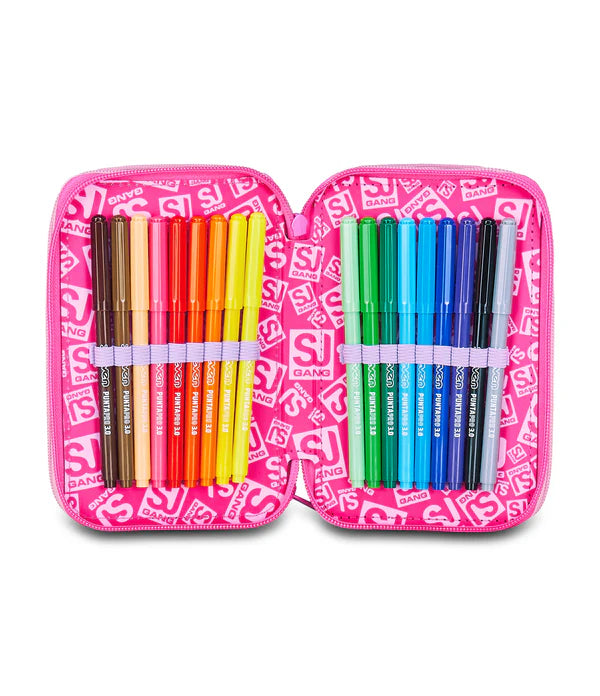 Astuccio 3 Zip Sj Gang Flyunicorn Girl