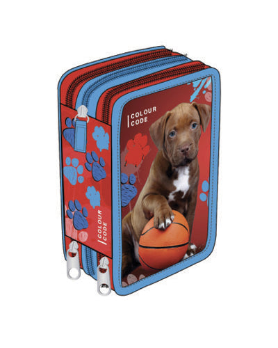 Astuccio 3 Zip Colour Code Animal Snapshot Cane